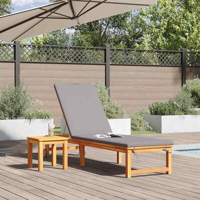 Vidaxl - Lounge Stoel met Tafel en Kussens - Buitenmeubilair Vidaxl - Lounge Stoel met Tafel en Kussens - Buitenmeubilair