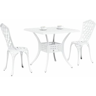 Vidaxl Wit Gietaluminium Tuin Bistro Set - Tuinmeubilair Vidaxl Wit Gietaluminium Tuin Bistro Set - Tuinmeubilair