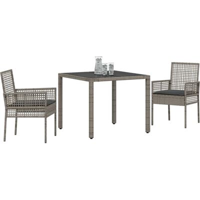 VIDAXL Tuin eettafelset - Modern grijs, stalen frame, 2 zitplaatsen VIDAXL Tuin eettafelset - Modern grijs, stalen frame, 2 zitplaatsen