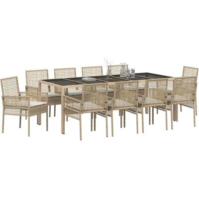 Beige Tuin Eetset - Rechthoekig - 11 Stuks Beige Tuin Eetset - Rechthoekig - 11 Stuks
