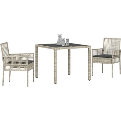 Vidaxl Tuin Eettafel 3-delig - Modern Buitenmeubilair Vidaxl Tuin Eettafel 3-delig - Modern Buitenmeubilair