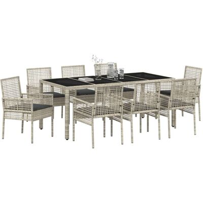 Vidaxl 9-delige Tuin Eettafelset - Modern Rechthoekig Ontwerp, Voor 8 Personen Vidaxl 9-delige Tuin Eettafelset - Modern Rechthoekig Ontwerp, Voor 8 Personen