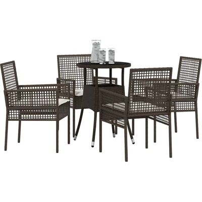 Vidaxl - Tuin Eetset 5 Stuks Bruin Polyrattan - Tuin Eetset Vidaxl - Tuin Eetset 5 Stuks Bruin Polyrattan - Tuin Eetset