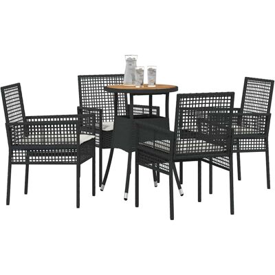 Vidaxl 5-delig Buiten Eetset - Rond Tafel & Kussens Vidaxl 5-delig Buiten Eetset - Rond Tafel & Kussens