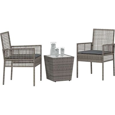 Vidaxl 3-delig Tuin Bistro Set met Kussens - Tuinmeubilair Vidaxl 3-delig Tuin Bistro Set met Kussens - Tuinmeubilair