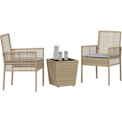 Vidaxl tuinbistro set - 3-delig met kussens - Beige Vidaxl tuinbistro set - 3-delig met kussens - Beige