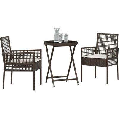 Vidaxl Bruin 3-delig Tuin Bistro Set - Tuinmeubilair Vidaxl Bruin 3-delig Tuin Bistro Set - Tuinmeubilair