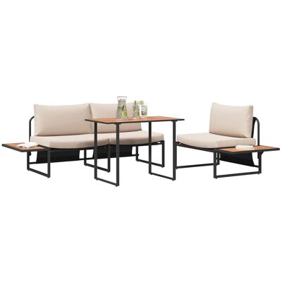 vidaXL Set van 2 Taupe Poedergecoat staal Tuinset vidaXL Set van 2 Taupe Poedergecoat staal Tuinset