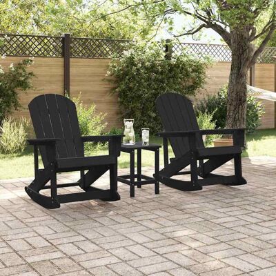 vidaXL Adirondack Schommeltjes 2 st Zwart HDPE vidaXL Adirondack Schommeltjes 2 st Zwart HDPE