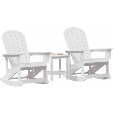 vidaXL Tuin loungeset 3 st Wit HDPE vidaXL Tuin loungeset 3 st Wit HDPE