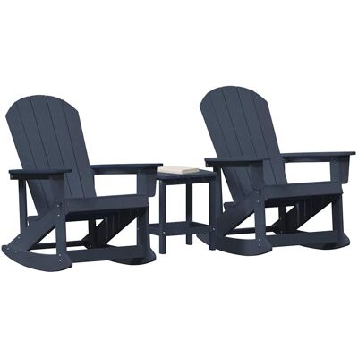 vidaXL Tuin loungeset 3 st Marineblauw HDPE vidaXL Tuin loungeset 3 st Marineblauw HDPE