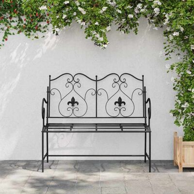 VidaXL Buiten metalen tuinbank - Tuinbank zwart VidaXL Buiten metalen tuinbank - Tuinbank zwart