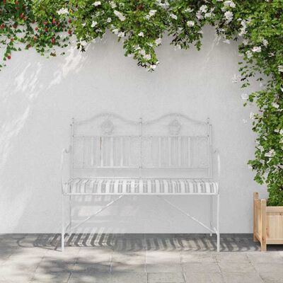 vidaXL Tuinbank Antiek wit 103,5 x 59 x 89 cm Staal vidaXL Tuinbank Antiek wit 103,5 x 59 x 89 cm Staal