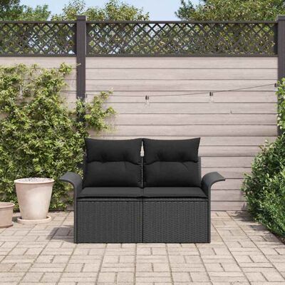 Vidaxl Tuinbank - Zwart, Verwijderbare Kussens, UV-bestendig - Tuinmeubilair Vidaxl Tuinbank - Zwart, Verwijderbare Kussens, UV-bestendig - Tuinmeubilair