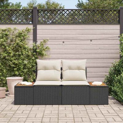 vidaXL Tuinbank Zwart 184 x 62 x 85cm poly rattan vidaXL Tuinbank Zwart 184 x 62 x 85cm poly rattan