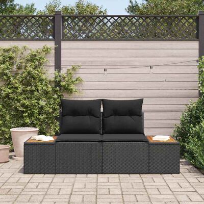 vidaXL Tuinbank Zwart 184 x 62 x 85cm poly rattan vidaXL Tuinbank Zwart 184 x 62 x 85cm poly rattan