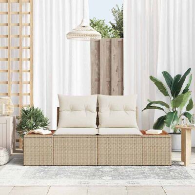 vidaXL Tuinbank Beige 184 x 62 x 85cm poly rattan vidaXL Tuinbank Beige 184 x 62 x 85cm poly rattan