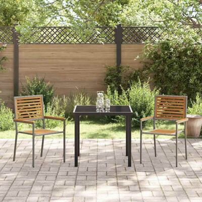 Vidaxl Stapelbare tuinstoelen met kussens - Tuinmeubilair Vidaxl Stapelbare tuinstoelen met kussens - Tuinmeubilair