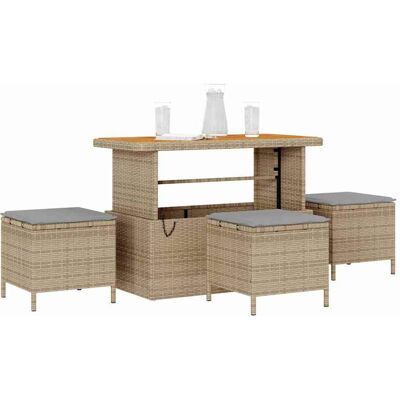 VidaXl Tuin Eetset - Rechthoekig Beige VidaXl Tuin Eetset - Rechthoekig Beige