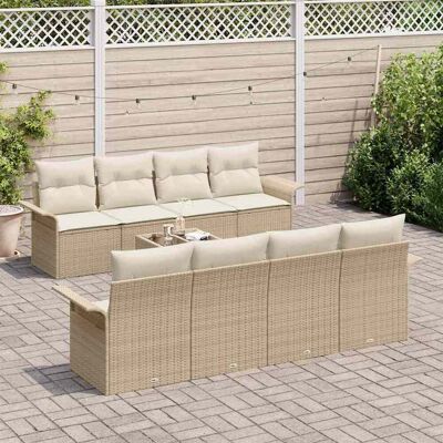 Beige Tuin Lounge Set - 7 Delen, Modern, Buiten, Comfortabel Beige Tuin Lounge Set - 7 Delen, Modern, Buiten, Comfortabel