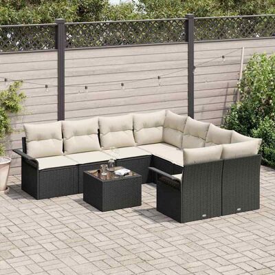 vidaXL Tuin Sofa Set 9 st Zwart poly rattan vidaXL Tuin Sofa Set 9 st Zwart poly rattan