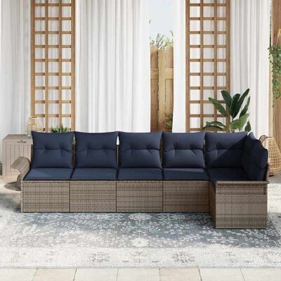 vidaXL Tuin Sofa Set 6 st Grijs poly rattan vidaXL Tuin Sofa Set 6 st Grijs poly rattan