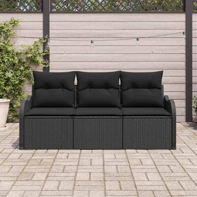 Vidaxl Tuinbank 3-delig Zwart Vidaxl Tuinbank 3-delig Zwart
