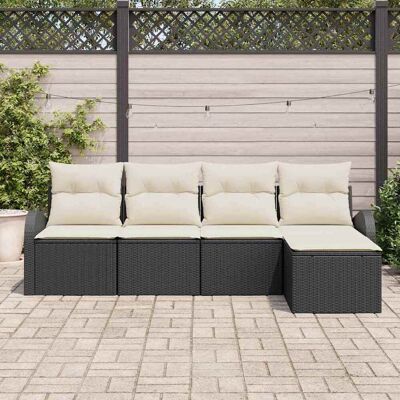Vidaxl Tuinbankset - Zwart, Modulair, Weerbestendig - Tuinmeubilair Vidaxl Tuinbankset - Zwart, Modulair, Weerbestendig - Tuinmeubilair