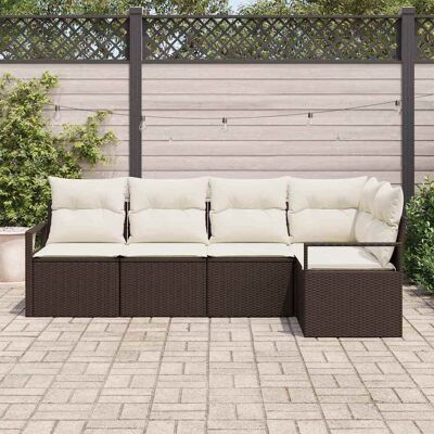 vidaXL Bankstel 5 st Bruin poly rattan vidaXL Bankstel 5 st Bruin poly rattan