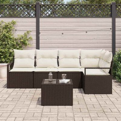 vidaXL Bankstel 6 st Bruin poly rattan vidaXL Bankstel 6 st Bruin poly rattan