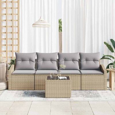 Vidaxl Tuinbankset - Modern UV-bestendig Rattan - 5 Stuks Vidaxl Tuinbankset - Modern UV-bestendig Rattan - 5 Stuks
