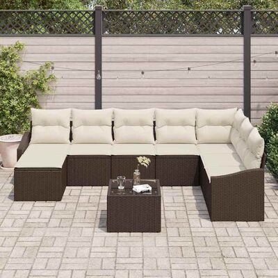 Vidaxl Tuinbankset 8-delig Grijs Synthetisch Rotan Vidaxl Tuinbankset 8-delig Grijs Synthetisch Rotan