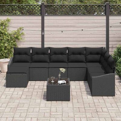 Vidaxl Tuin Lounge Set - Weerbestendig Beige Poly Rattan - 9 Delen Vidaxl Tuin Lounge Set - Weerbestendig Beige Poly Rattan - 9 Delen