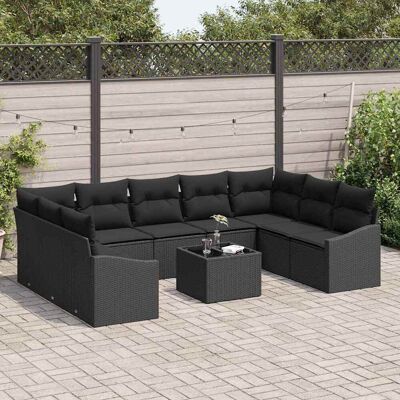 Vidaxl Tuinbankenset - Beige Kussens - Modern Ontwerp - Voor 5 Personen - 10 Stuks Vidaxl Tuinbankenset - Beige Kussens - Modern Ontwerp - Voor 5 Personen - 10 Stuks