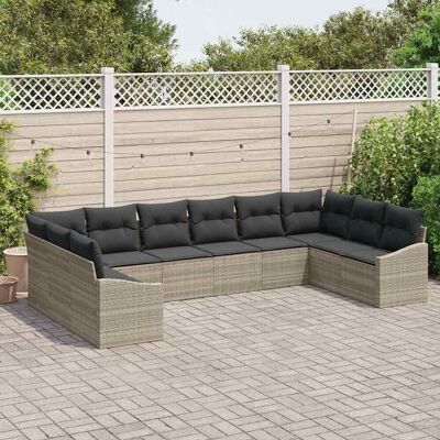 VidaXL Tuinbankset - Modulair 10-delig Sectional met Kussens - Modern Buitenmeubilair VidaXL Tuinbankset - Modulair 10-delig Sectional met Kussens - Modern Buitenmeubilair