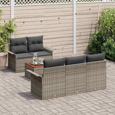 Vidaxl Tuinbank Set - Modern 6-Zits met Kussens - Tuinmeubelen Vidaxl Tuinbank Set - Modern 6-Zits met Kussens - Tuinmeubelen