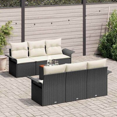 Vidaxl Zwart Tuinbankset 7-delig Modern Buitenmeubilair Vidaxl Zwart Tuinbankset 7-delig Modern Buitenmeubilair