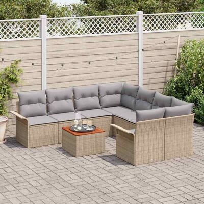 Beige Tuinbank Set - 9 Delen - Buitenmeubels Beige Tuinbank Set - 9 Delen - Buitenmeubels