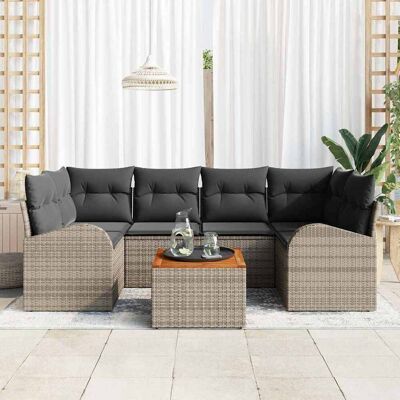 Vidaxl Tuinbank Set - UV-Bestendig Rattan voor 6 Vidaxl Tuinbank Set - UV-Bestendig Rattan voor 6