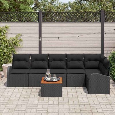 Zwart Tuinbankenset - Modular e Outdoor Meubilair voor 6 Personen Zwart Tuinbankenset - Modular e Outdoor Meubilair voor 6 Personen