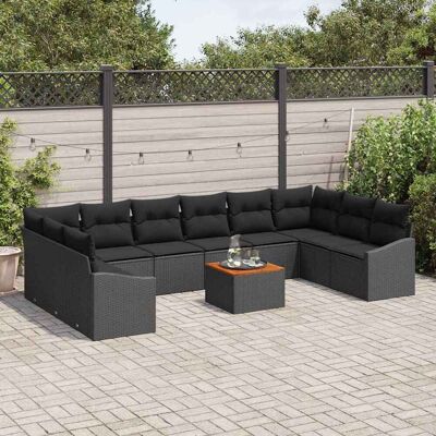 VIDAXL Tuinbank Set 11 Stuks - Zwart, Modulair, Weerbestendig VIDAXL Tuinbank Set 11 Stuks - Zwart, Modulair, Weerbestendig