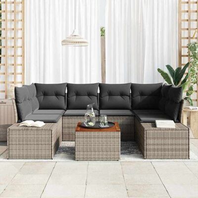 Acacia Grijs Tuinbank Set - Buiten 7-delig Tuinmeubelset Acacia Grijs Tuinbank Set - Buiten 7-delig Tuinmeubelset