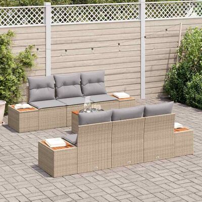Merk Model Rechthoekige Tuinbank Set Beige Merk Model Rechthoekige Tuinbank Set Beige