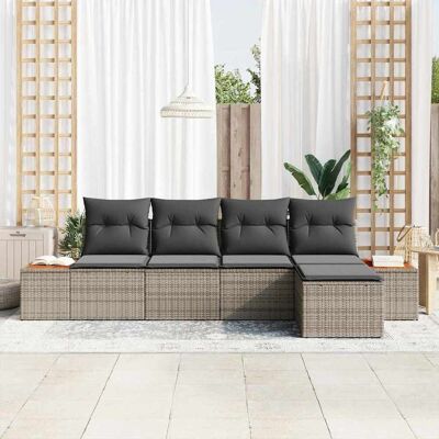 Grijs Tuinbank Set - Modulaire Buitenmeubels voor 5 Personen Grijs Tuinbank Set - Modulaire Buitenmeubels voor 5 Personen