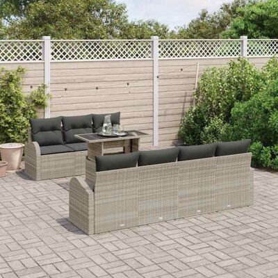 vidaXL Tuin Sofa Set 8 st Lichtgrijs Poly riet vidaXL Tuin Sofa Set 8 st Lichtgrijs Poly riet