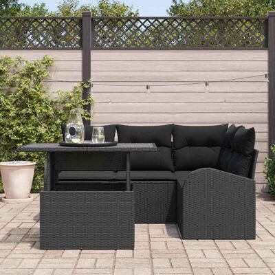 Tuinbank Set - Zwart, Rechthoekig, 4 Zitplaatsen Tuinbank Set - Zwart, Rechthoekig, 4 Zitplaatsen