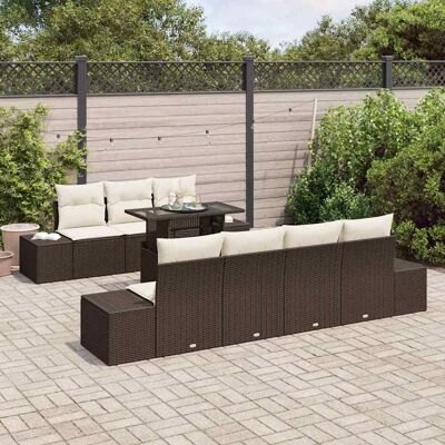 Vidaxl Tuinbank Set - Modern en Weerbestendig 8-delig Bruin Rotan Lounge Vidaxl Tuinbank Set - Modern en Weerbestendig 8-delig Bruin Rotan Lounge