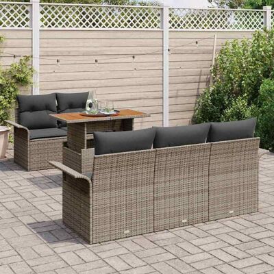 Vidaxl Tuinbankset 6 Grijs Poliratán Vidaxl Tuinbankset 6 Grijs Poliratán