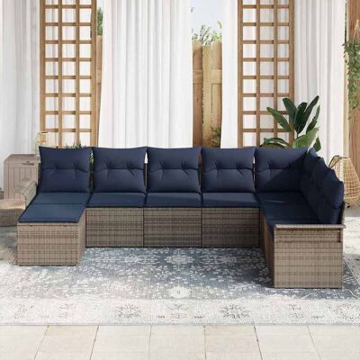 vidaXL Tuin Sofa Set 8 st Lichtgrijs Poly riet vidaXL Tuin Sofa Set 8 st Lichtgrijs Poly riet
