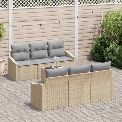 Beige Natuurlijke Rattan Tuin 7-delig Sofa Set Beige Natuurlijke Rattan Tuin 7-delig Sofa Set
